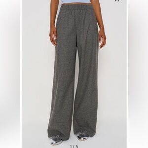 NWT Reformation Fernando grey wool wide leg pants